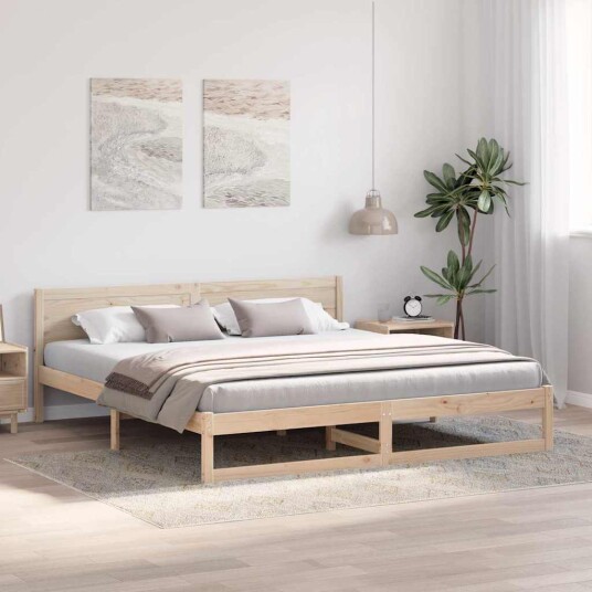 Sengeramme Naturlig tre Massivt furu 180 x 200 cm Holdbar