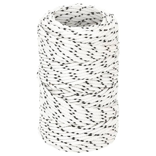 Flettet båttau hvit 2 mm x 25 m polyester