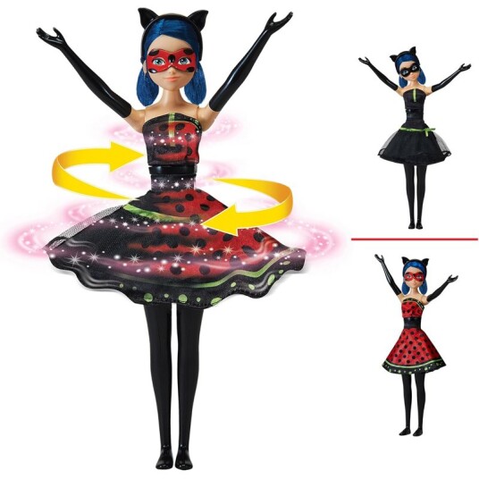 Miraculous Fashion Hero Switch Dukke 26cm Ladynoir / Bugnoir