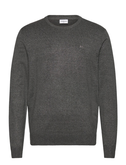 Lindbergh Ecovero L/S O-Neck Knit - Grey - XL Lindbergh Ecovero L/S O-Neck Knit - Grey - XL