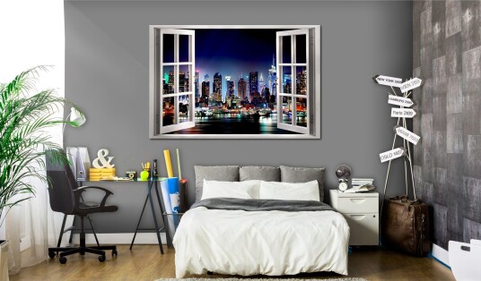 Tavle Window: View Of New York 90X60 Artgeist sp. z o. o.