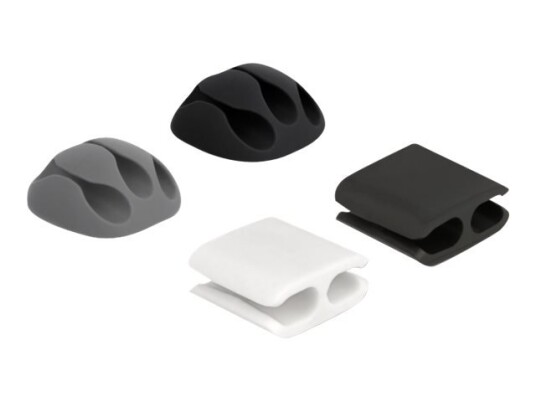 Delock - Cable Holder And Clip Kit - Grå Svart Hvit