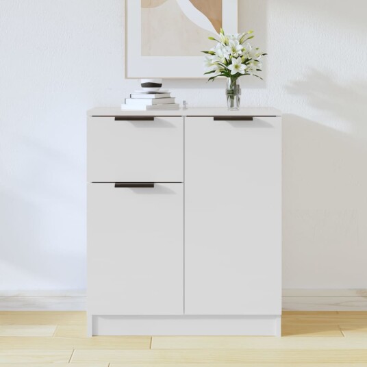 vidaXL Skjenk hvit 60x30x70 cm konstruert tre
