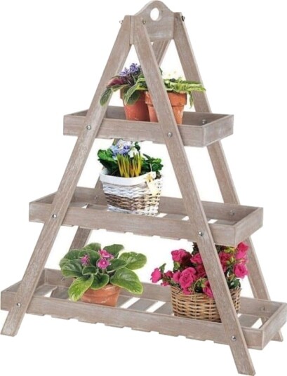 Vilde Blomsterstativ i tre stativ hylle 3-nivå stige trinnvis for blomster urter planter blomsterpotter