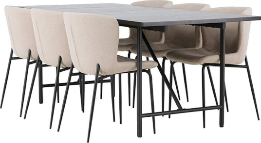 Spisegruppe Venture Home Astrid med 6 Modesto Stoler