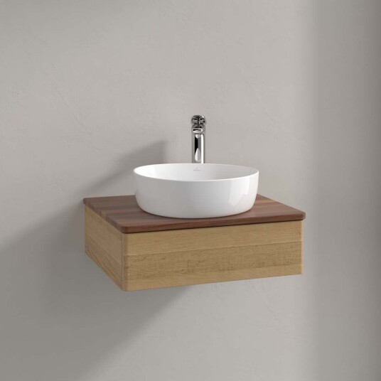 Villeroy & Boch  Antao Servantskap med 1 skuff 60x50x19 cm m/lys Eik/Valnøtt