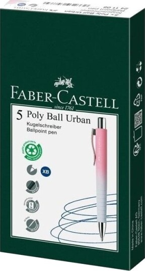 Poly Ball Urban Xb Kulepenn (5Stk) Rosa
