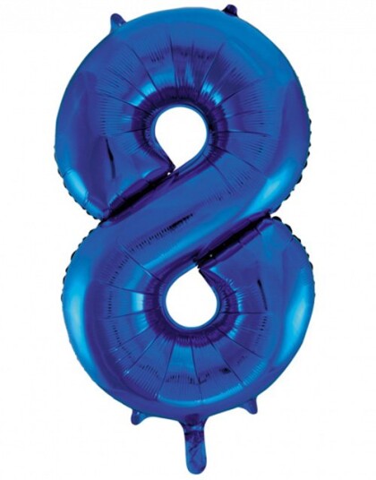 Tallet 8 Royal Blå JUMBO Folieballong 86 cm Tallet 8 Royal Blå JUMBO Folieballong 86 cm