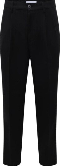 Lindbergh Wool Look Herringbone Pleated Pants Black L