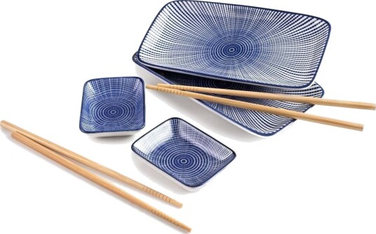 Ibili Sushisett for to personer blå/hvit