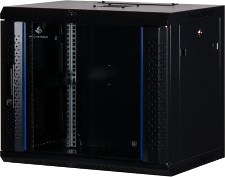 Rockstable Rs19-6409 Veggmonterbar Hylle 9U 60 Kg Nøkkellås Sort