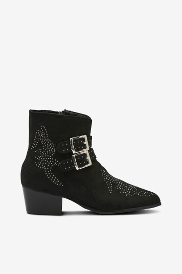Zizzi Boots fCassidy Stud Boot ekstra bred passform Svart