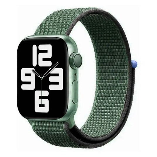 Apple Watch (42/44/SE/45/49mm) Lippa Nylonstropp - Mørk Grøn