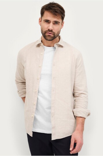 Ellos Collection Linskjorte Beige