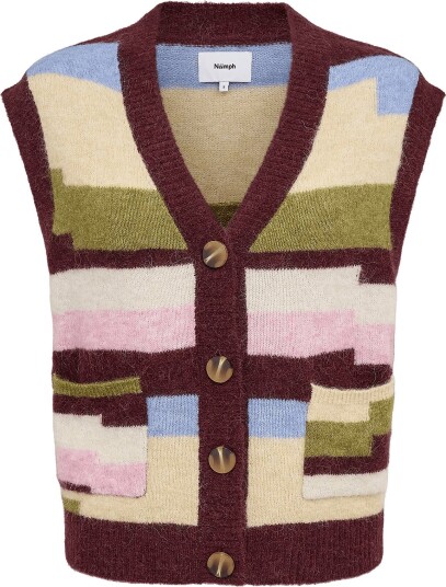 Nümph Nuriette Pixel Stripe Vest FIG S Nümph Nuriette Pixel Stripe Vest FIG S