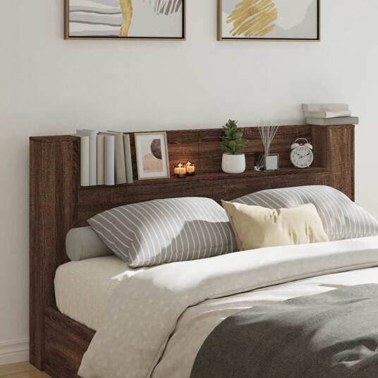 Hodegavl skap med LED brun eik 180x16,5x103,5 cm 8721012465800