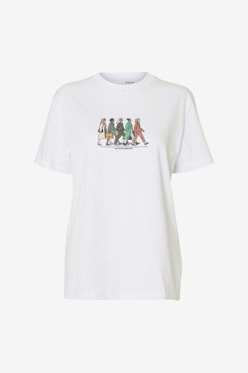 Selected Femme T skjorte slfColwoman SS License Hvit