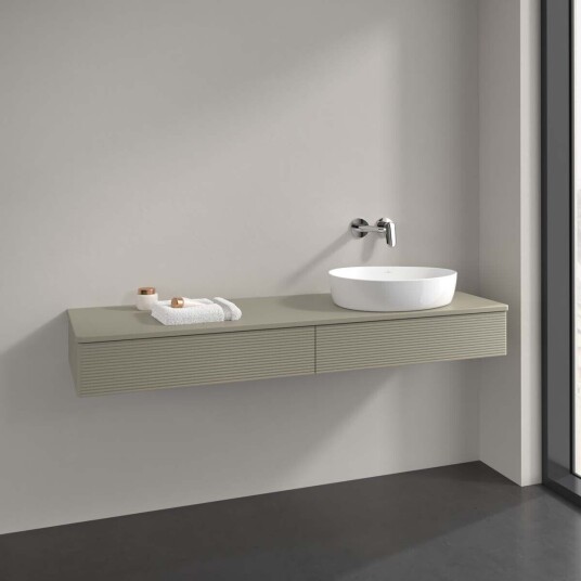 Villeroy & Boch Antao Servantskap med 2 skuffer 160x50x19 cm u/lys Steingrå Matt Villeroy & Boch Antao Servantskap med 2 skuffer 160x50x19 cm u/lys Steingrå Matt