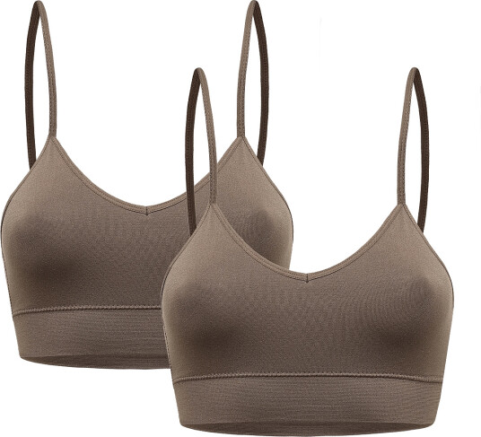 LMTD Nlfbetty Seamless Bralette 2P Brown 158 164