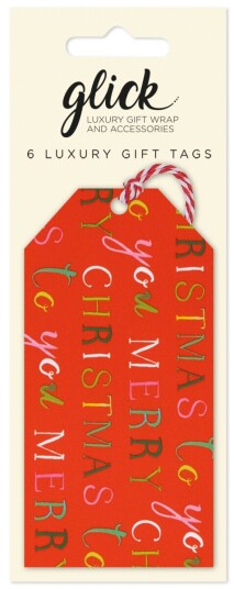 Gavemerkelapper 6pk Exquisite Christmas Red