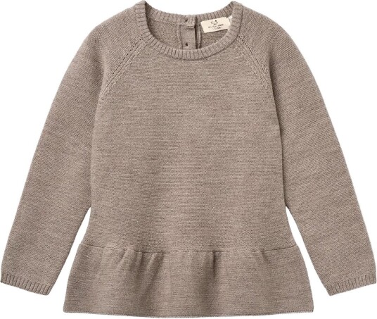 Copenhagen Colors Merino Knitted Frill Blouse   NATURAL MELANGE   110