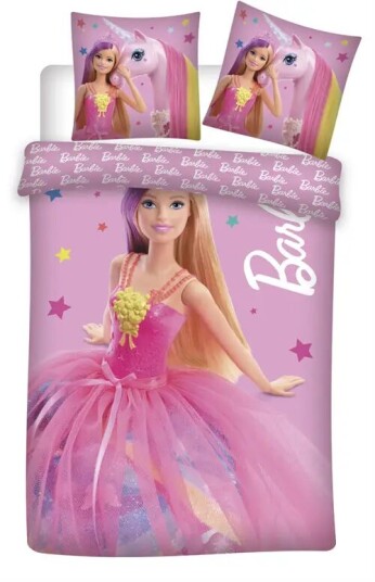 Licens Sengetøy til junior 100x140 cm - Barbie og stjerner - 2-i-1 design - Sengetøy i 100 % bomull Licens Sengetøy til junior 100x140 cm - Barbie og stjerner - 2-i-1 design - Sengetøy i 100 % bomull