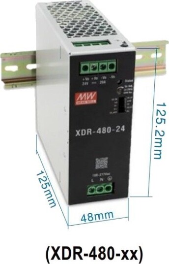 Mean Well 21 Netzteil 48V 480W Hutschiene XDR-Serie XDR-480-48