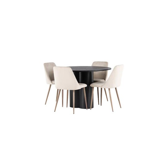 Venture Home Spisegruppe Venture Home Olivia Ø110 cm med 4 stk Night Stoler GR23825