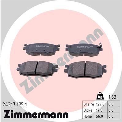 Bremseklosser ZIMMERMANN 24317.175.1 Bremseklosser ZIMMERMANN 24317.175.1