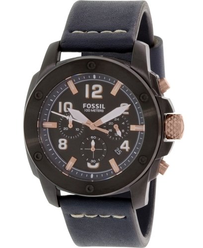 Fossil Herreklokke FS5066 Machine Sort/Lær Ø45 mm