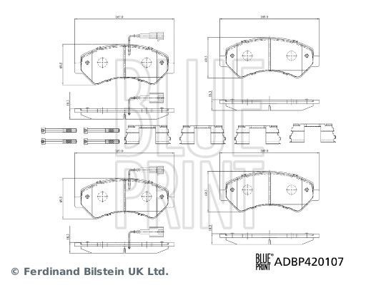 Bremseklosser BLUE PRINT ADBP420107 Bremseklosser BLUE PRINT ADBP420107