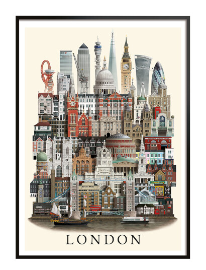 Martin Schwartz London Small Poster - Multi/patterned - A3