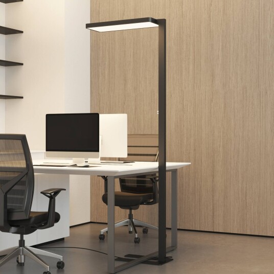 Arcchio LED-gulvlampe Timon 54W svart høyde 195 cm