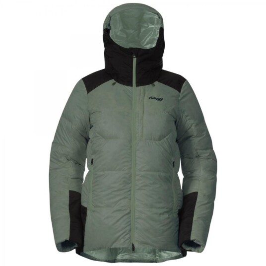 Bergans Magma Warm Down Jacket W/Hood Women Dame 25296 Dark Jade Green/Black XL
