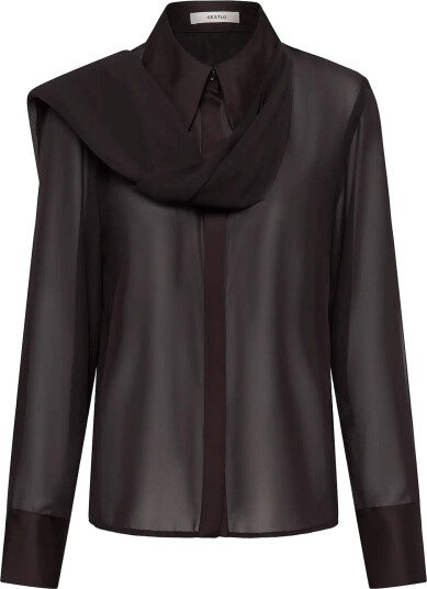 Gestuz Gzlynne Scarf Shirt Brown 36 Gestuz Gzlynne Scarf Shirt Brown 36