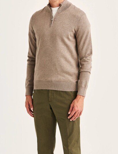 Morris Riley Half Zip   Brown   XL