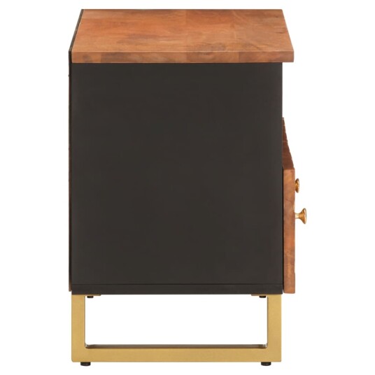 vidaXL TV-benk brun og svart 70x33,5x46 cm heltre mango
