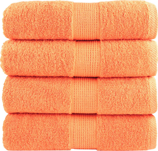 vidaXL Premium gjestehåndklær SOLUND 4 stk oransje 30x50 cm 600 g/m2 vidaXL Premium gjestehåndklær SOLUND 4 stk oransje 30x50 cm 600 g/m2