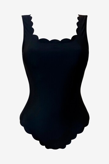 KAANDA Beach life Badedrakt New Venus Scallop Tank Onepiece Svart KAANDA Beach life Badedrakt New Venus Scallop Tank Onepiece Svart