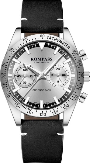 Kompass Skyborne Chronograph Silver Black Silver