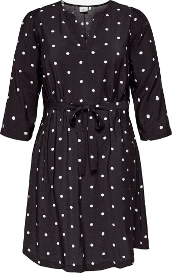 Only Carmakoma   Kjole carCarrie Dot 3/4 Blk Aop   Svart