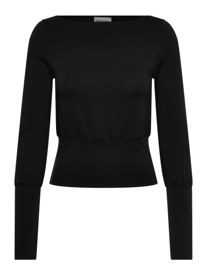 Weekday Boatneck Long Sleeve Top Black S