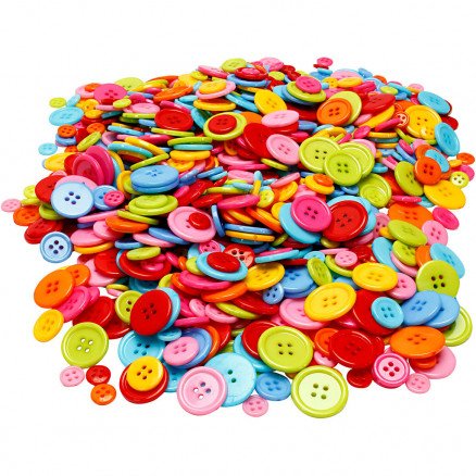 Diverse Knappemix dia 10+15+20+22 mm 500 g 1 pk