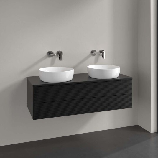 Villeroy & Boch Antao Servantskap med 2 skuffer 120x50x36 cm u/lys Sort Matt Villeroy & Boch Antao Servantskap med 2 skuffer 120x50x36 cm u/lys Sort Matt