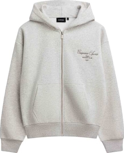 Caspara Racquet Club Zip Hoodie Dame Grey Melange W Dark Olive M