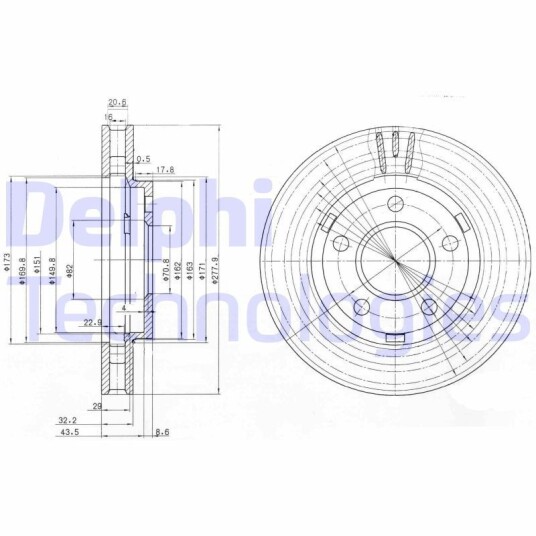 Bremseskive DELPHI BG3144 Bremseskive DELPHI BG3144