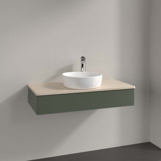 Villeroy & Boch Antao Servantskap med 1 skuff 100x50x19 cm m/lys Grønn Matt/Crème Villeroy & Boch Antao Servantskap med 1 skuff 100x50x19 cm m/lys Grønn Matt/Crème