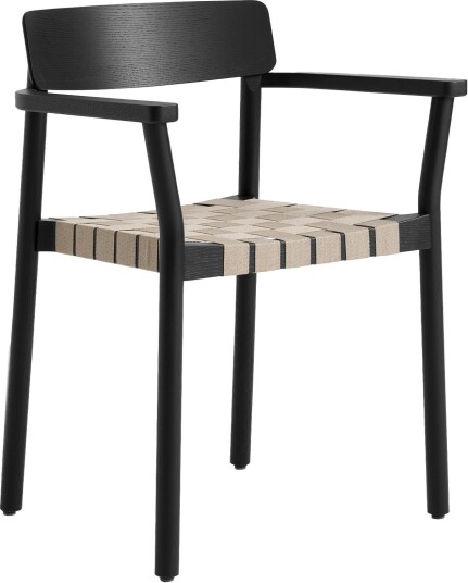 &Tradition &tradition; - Betty Armchair Tk9 Black/natural Webbing Spisestoler Thau & Kallio Beige,Svart Tre