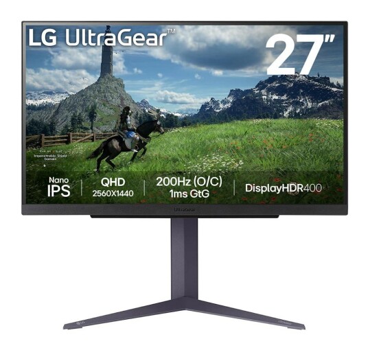 LG UltraGear 27GS850Q 27" Gaming Skjerm 2560x1440 180Hz IPS HDR400 Svart