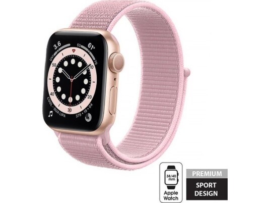 Crong Nylon - Pasek Sportowy Do Apple Watch 38/40/41 Mm (Powder Pink)